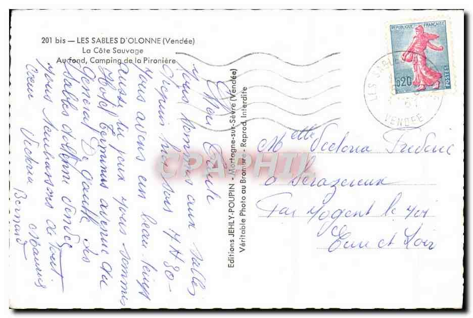 Les Sables-d'Olonne (Vendée) — La Côte Sauvage — Éditions JEHLY-POUPIN — Reverso