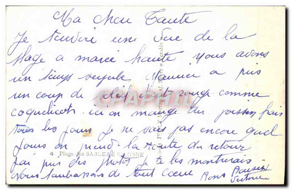 CPM Les Sables D'Olonne Plage — Verso