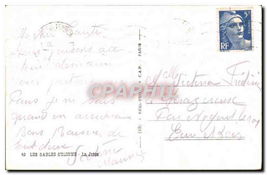 Les Sables-d'Olonne — La Jetée — éditeur C.A.P. (48) — Back