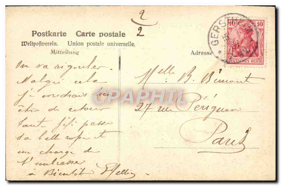 CPA Strasbourg Ancien chateau du cardinal Rohan  — Rückseite