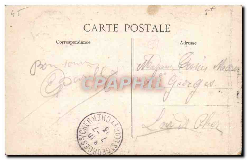 Meung-sur-Loire — Le Château — Orneuille — éditeur Orleanais, n° 2214 — Verso