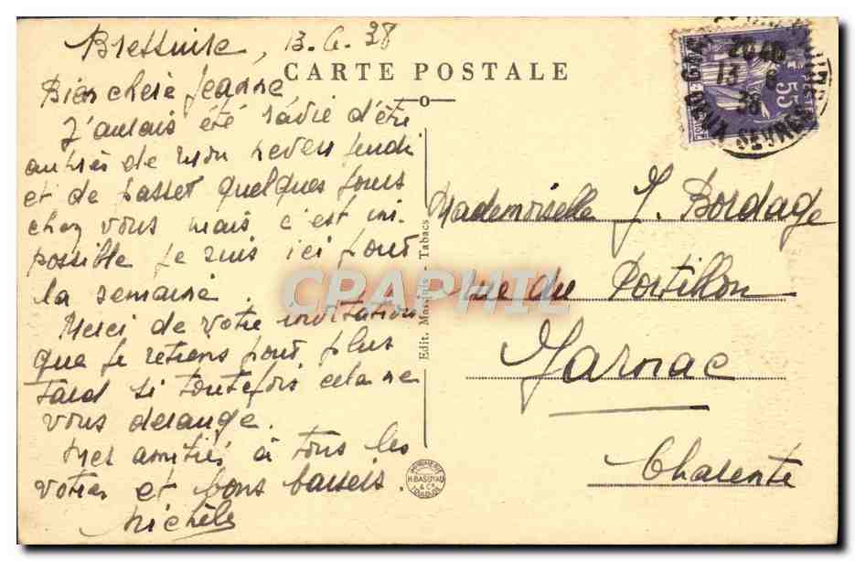 CPA Bressuire Le Chateau Et I'Eglise — Rückseite
