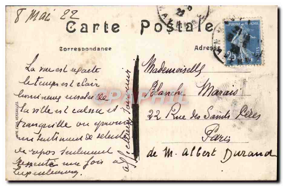 CPA Vue Des Chambres Du Modern Hotel De Mayenne Le vieux chateau et la cathedrale — Rückseite