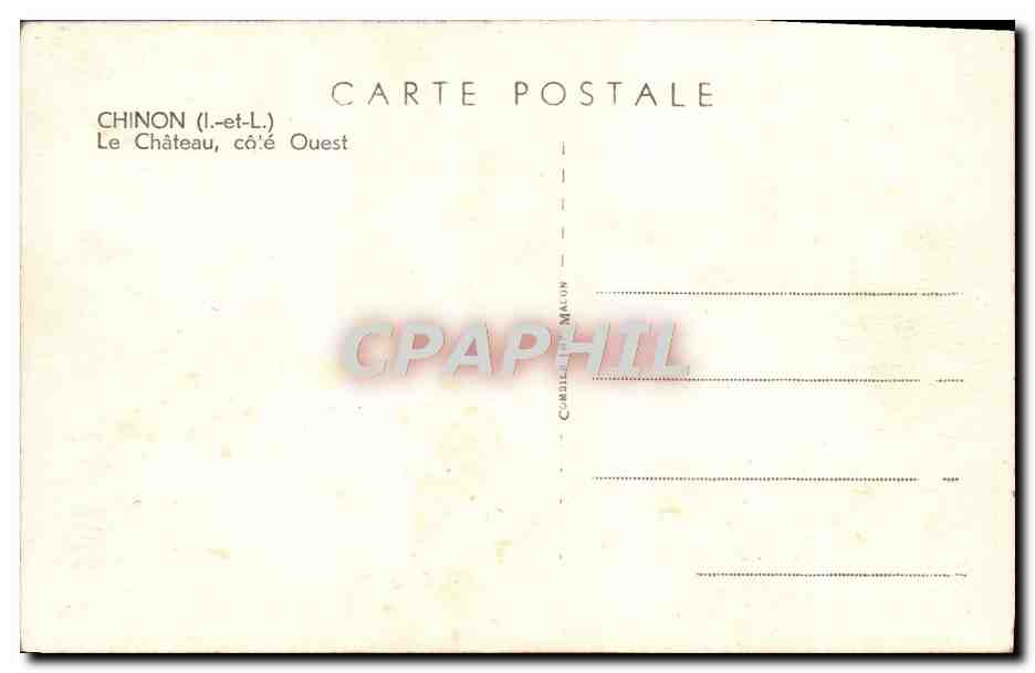CPA Chinon Le Chateau Cote Ouest — Rückseite