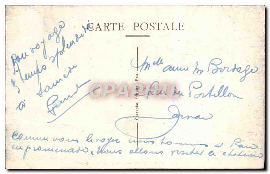 CPA Pau Le Chateau Vu De La Basse Plante — Verso