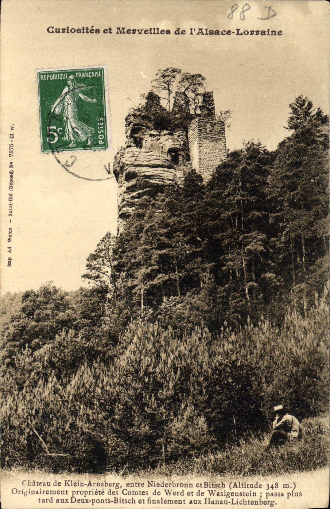 CPA Curiosites Et Merveilles De I'Alsace Lorraine Chateau de Klein Arnsberg entre Niederbronn et Bitsch 
