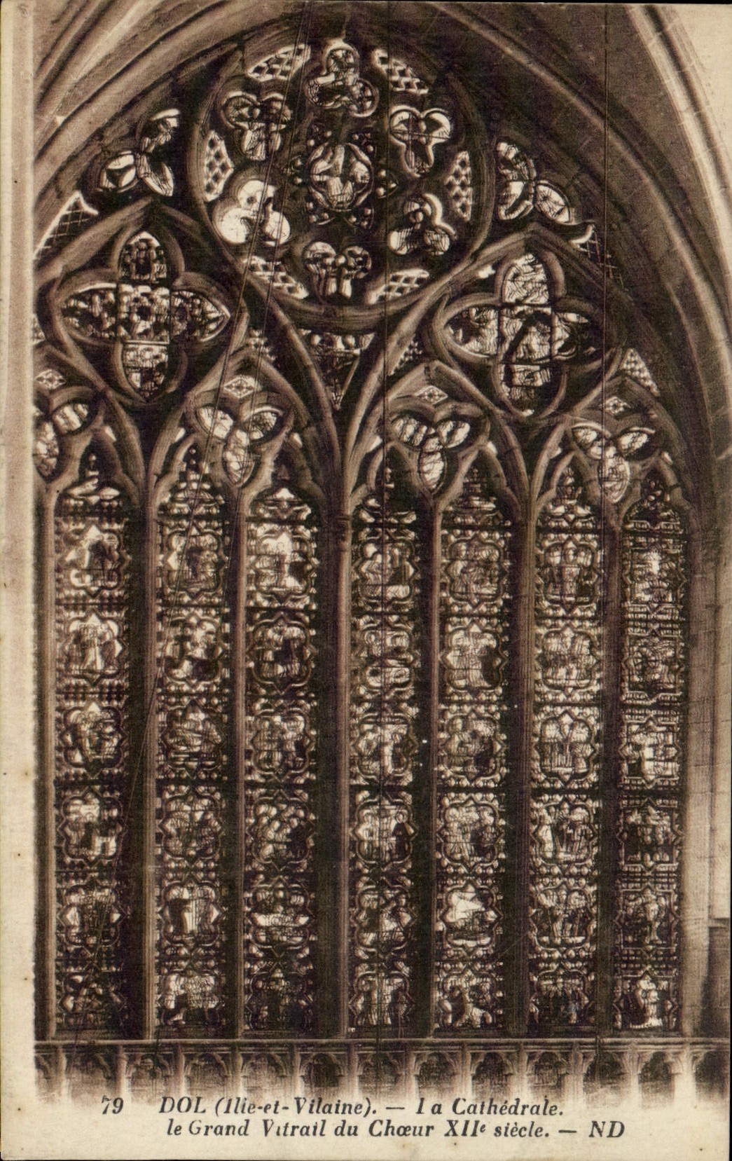 Dol (Ille-et-Vilaine) — le Grand Vitrail du Chœur — XIIe siècle — ND