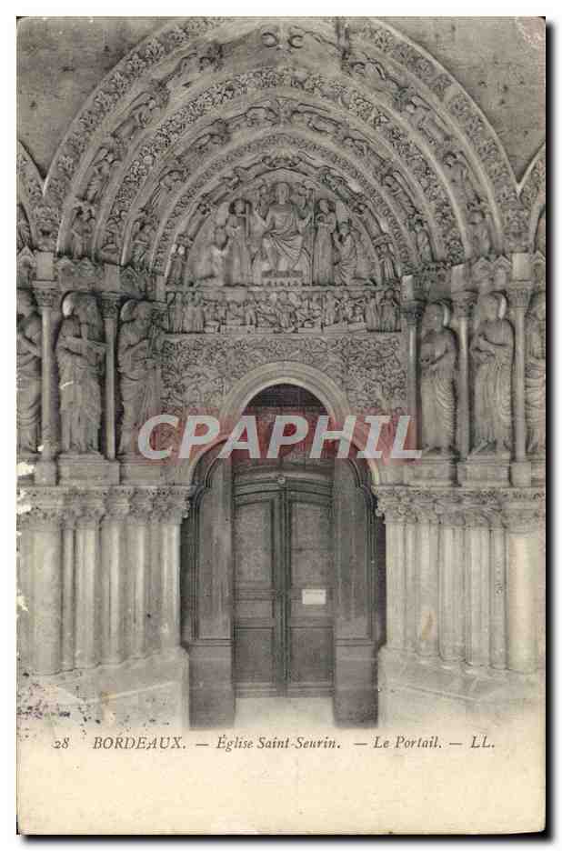 CPA Bordeaux Eglise Saint Seurin Le portail