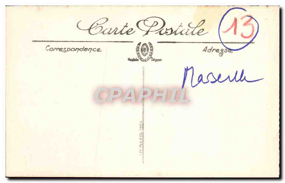 CPA Marseille L'Eglise Des Reformes Tramway — Rückseite