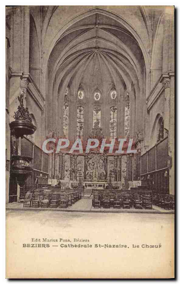 CPA Beziers Cathedrale St Nazaire Le Choeur