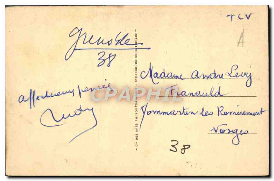 CPA Grenoble Monument A la gloire des diables Bleus Militaria  — Verso
