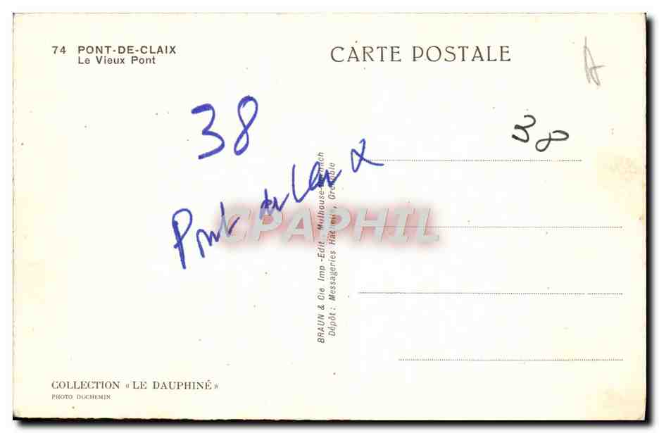 CPA Pont De Claix Le Vieux pont — Rückseite
