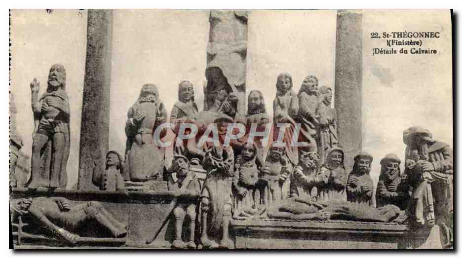 CPA Saint Thegonnec Details Du Calvaire