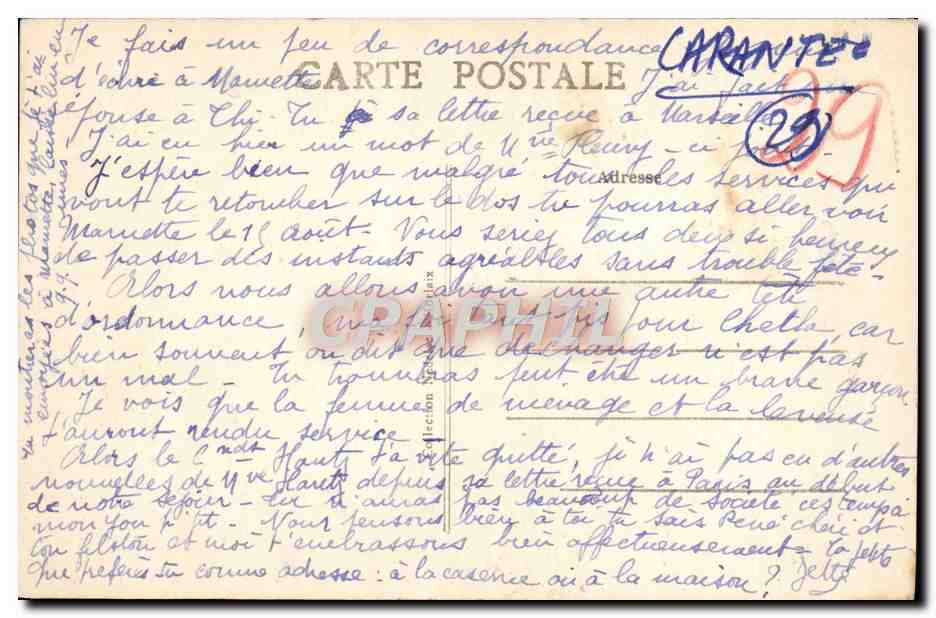 CPA Carantec L'Eglise — Rückseite