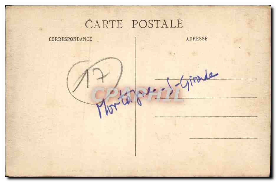 CPA Mortagne Sur Gironde L'Ermitage La Chapelle Monolithe — Rückseite