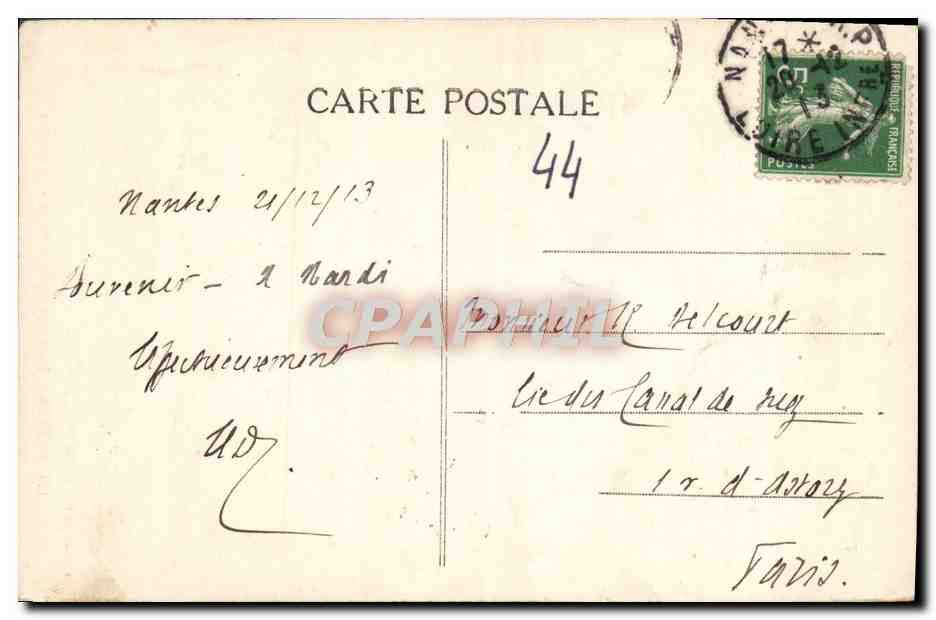 CPA Nantes Basilique Saint Nicolas La chaire — Verso