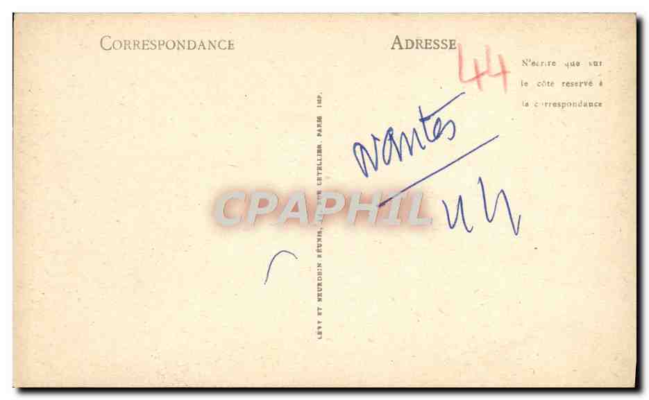 CPA Nantes Beffroi de l'eglise Ste Croix  — Verso