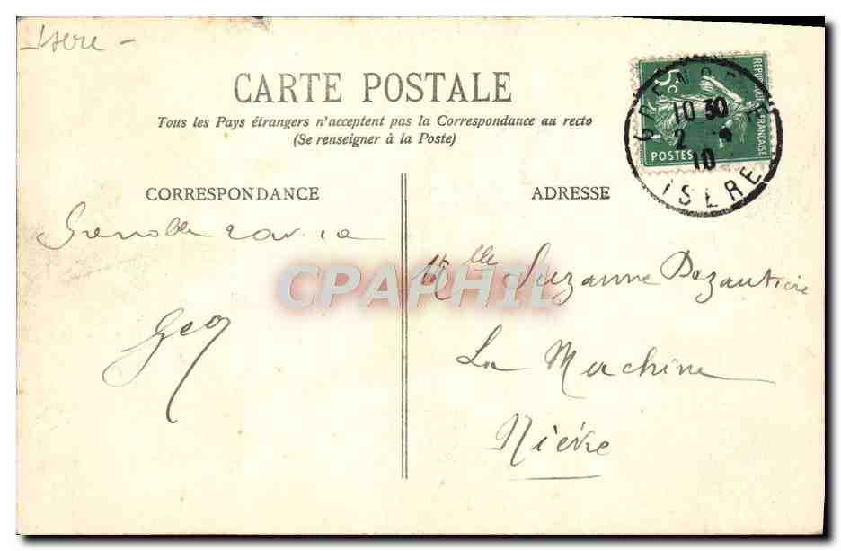 Grenoble - Vue générale et la Chaîne des Alpes - E.R. — Verso