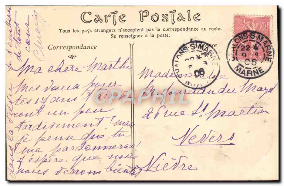 CPA Chalons Sur Marne — Rückseite