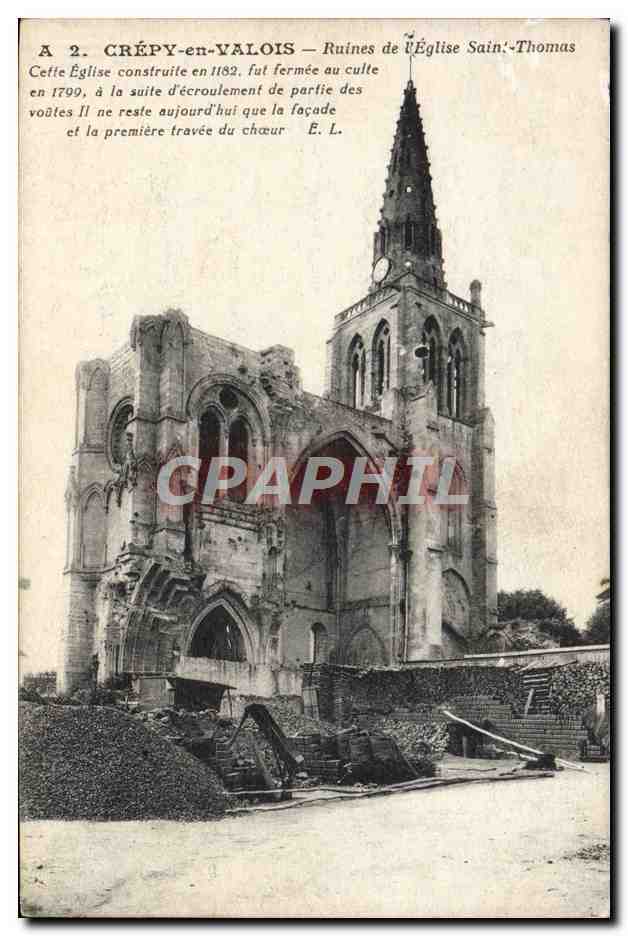 Crépy-en-Valois — Ruines de l'Église Saint-Thomas — Éditeur E. L.