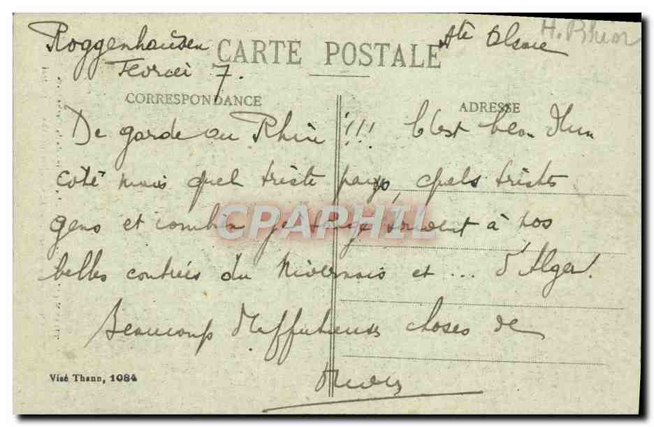 CPA Thann La Chaire de la Cathedrale — Rückseite
