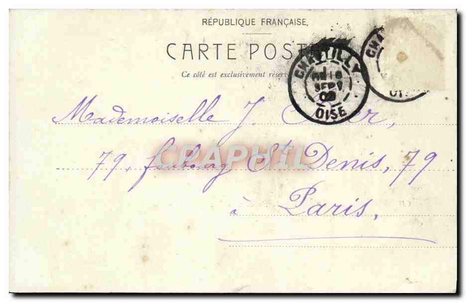 CPA Chateau de Chantilly Le Chatelet — Rückseite