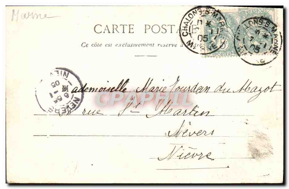 CPA Eglise St Loup Chalons sur Loup — Verso