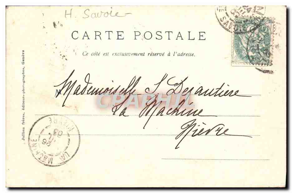 CPA Evian Grand Hotel d'Evian — Verso
