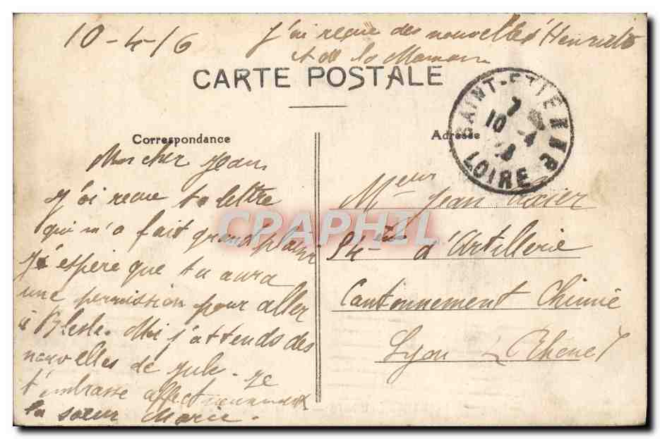 Saint-Étienne — Palais de Justice — C. L. — Verso