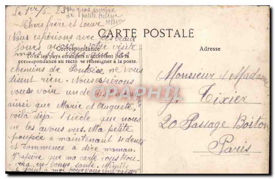 CPA Pontoise Eglise Saint Maclou Le portement de Croix Vitrail — Rückseite