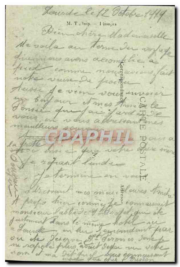CPA Lourdes La Basilique — Verso