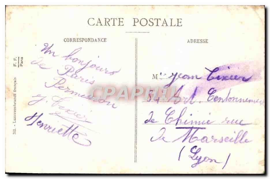 CPA Paris Notre Dame — Verso