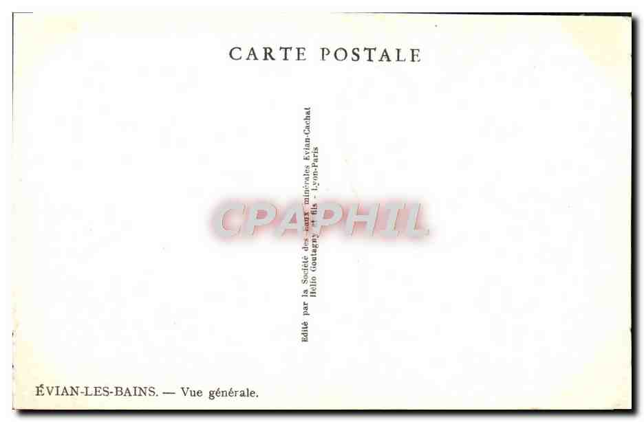 CPA Evian les Bains Vue generale  — Verso