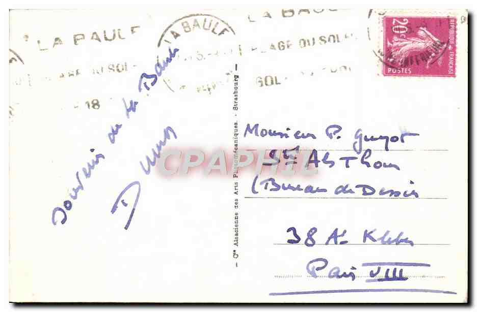 CPA La Baule Sur La Plage — Verso