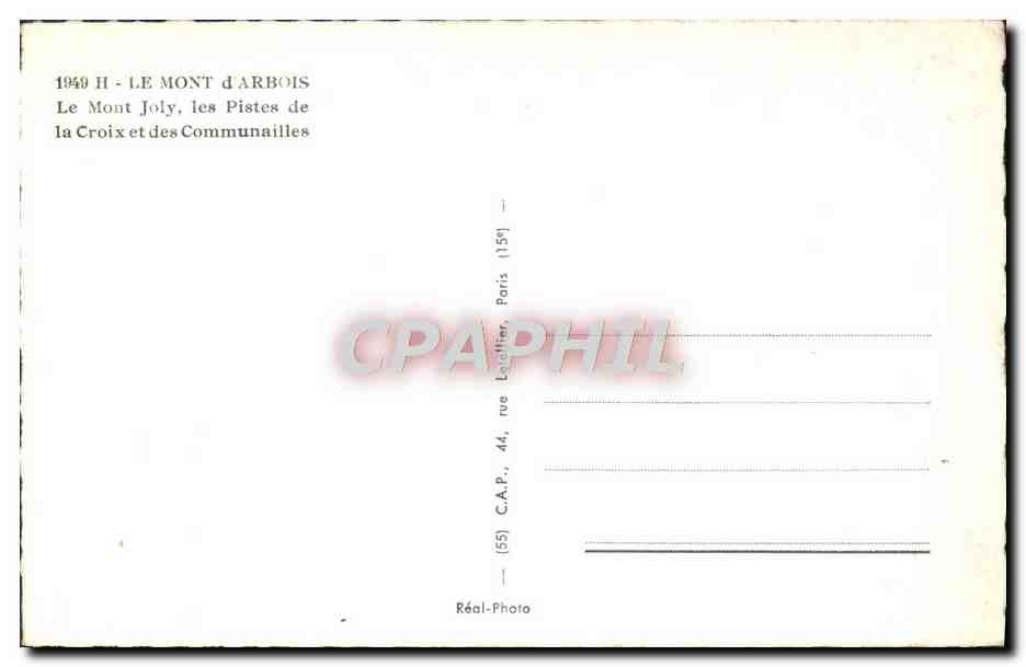 Le Mont Joly et les pistes de la Croix et des Communailles — Mont d'Arbois — C.A.P. (55) Réal-Photo — Reverso
