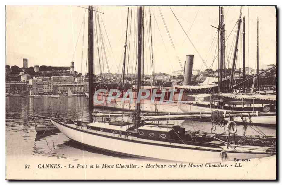 CANNES - Le Port et le Mont Chevalier - Selecta LL