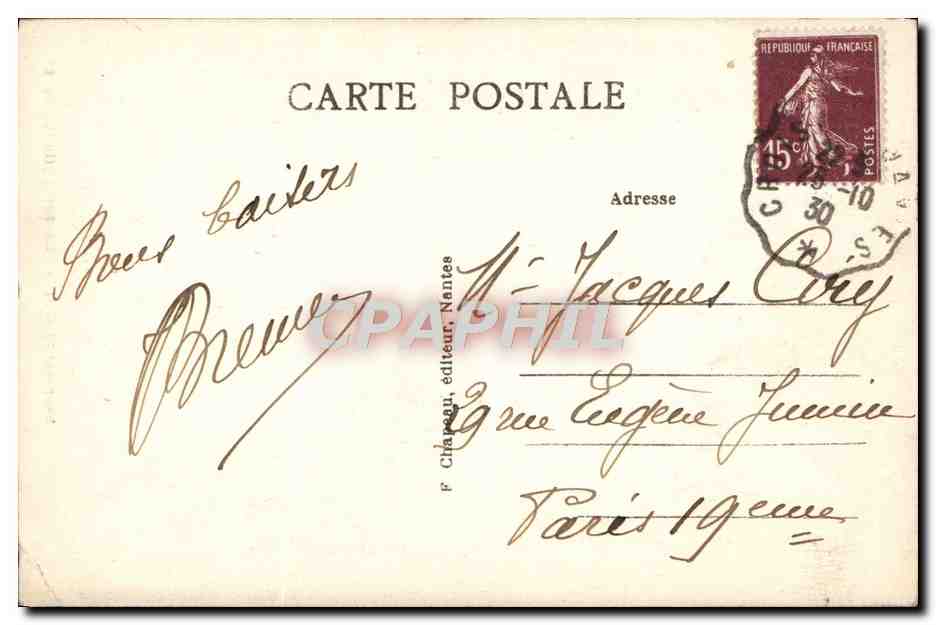 CPA Guerande Tour Sainte Anne — Rückseite