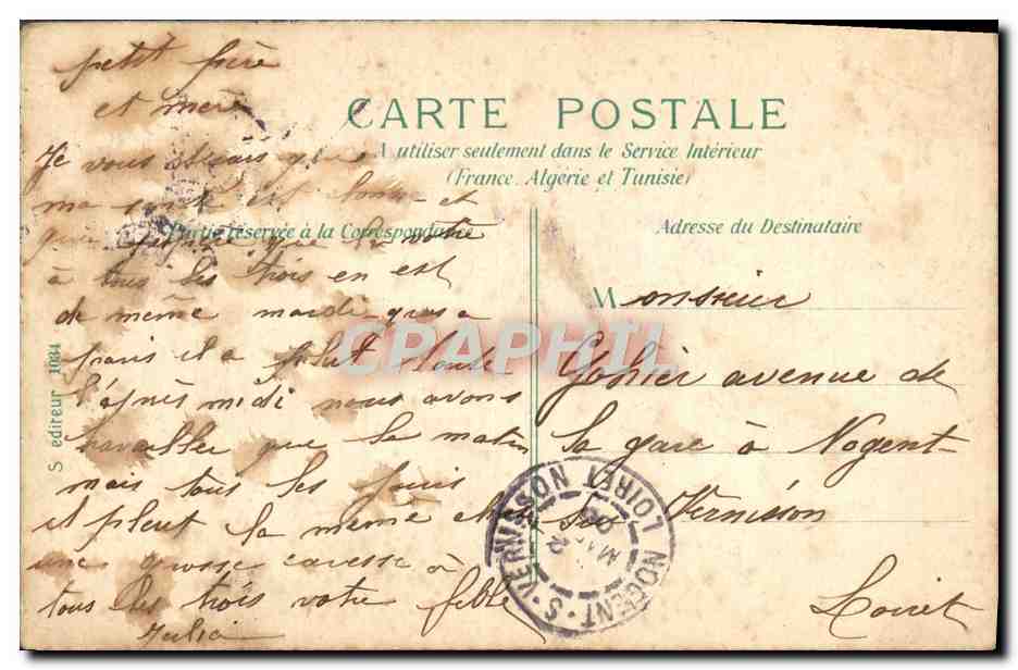 CPA Paris Les serres de la ville de Paris — Rückseite