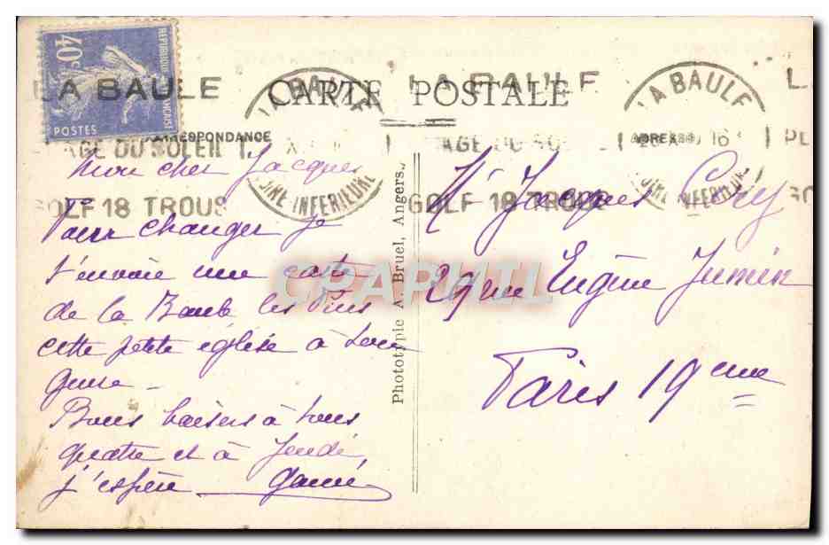 CPA La Baule Les Pins Eglise Ste Therese de L'Enfant Jesus — Rückseite
