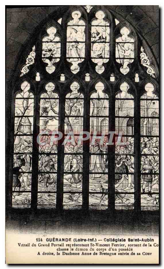 CPA Guerande Collegiale Saint Aubin Vitrail du grand portail 