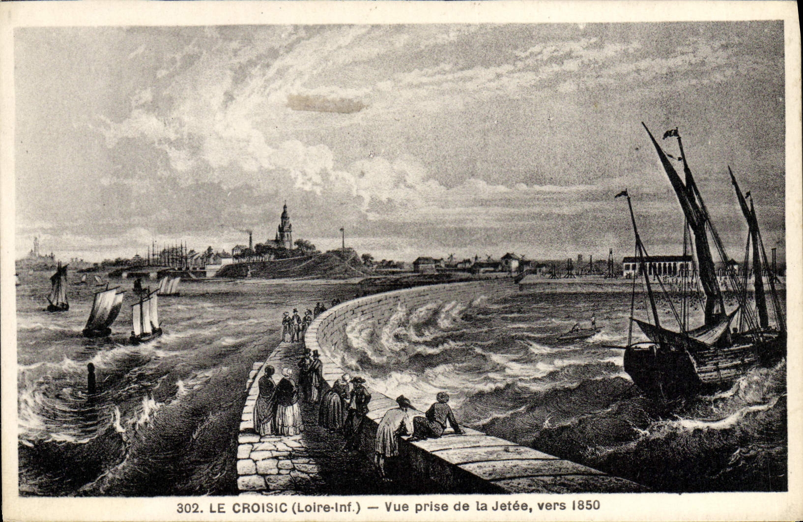 CPA Le Croisic Vue Prise de La Jetee Vers 1850