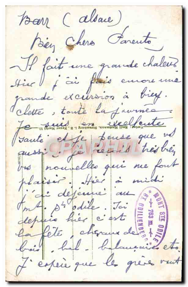CPA St Odilienberg — Verso