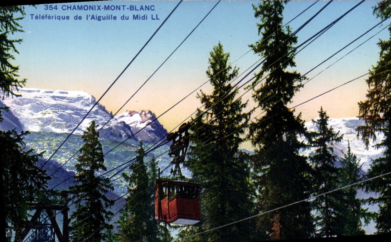 Chamonix-Mont-Blanc — Téléphérique de l'Aiguille du Midi LL — éditeur Levé & Neurdein, Paris
