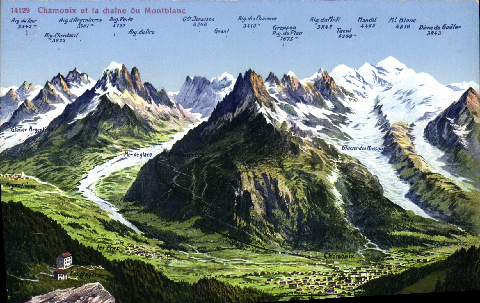 CPA Chamonix et la Chaine du Montblanc