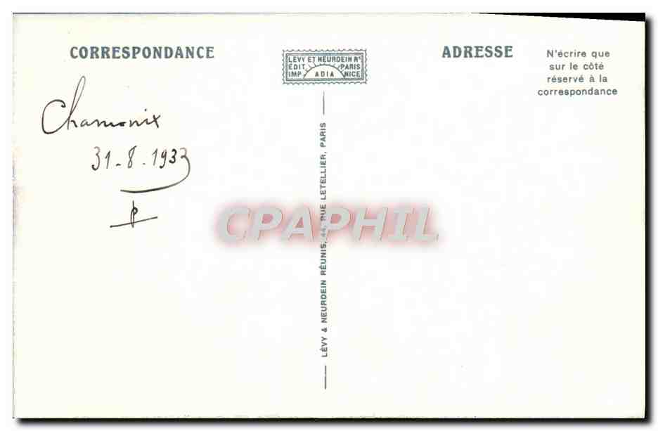 CPA Chamonix Mont Blanc Plan Praz Vue sur le Mont Blanc Chevre Bouc — Verso