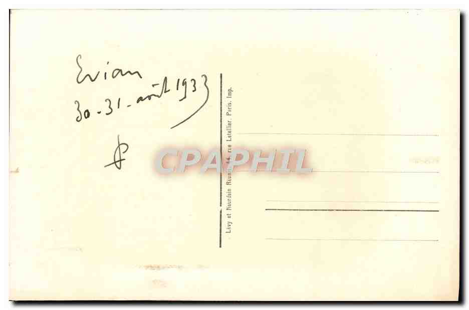 CPA Evian les Bains La source Cachat — Verso