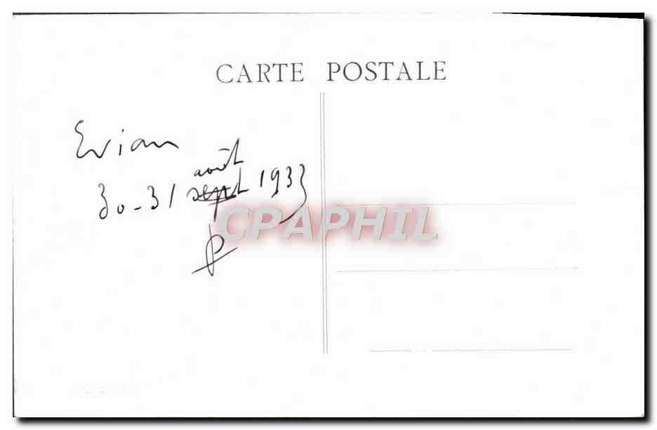 CPA Evian les Bains Casino Municlpal — Verso