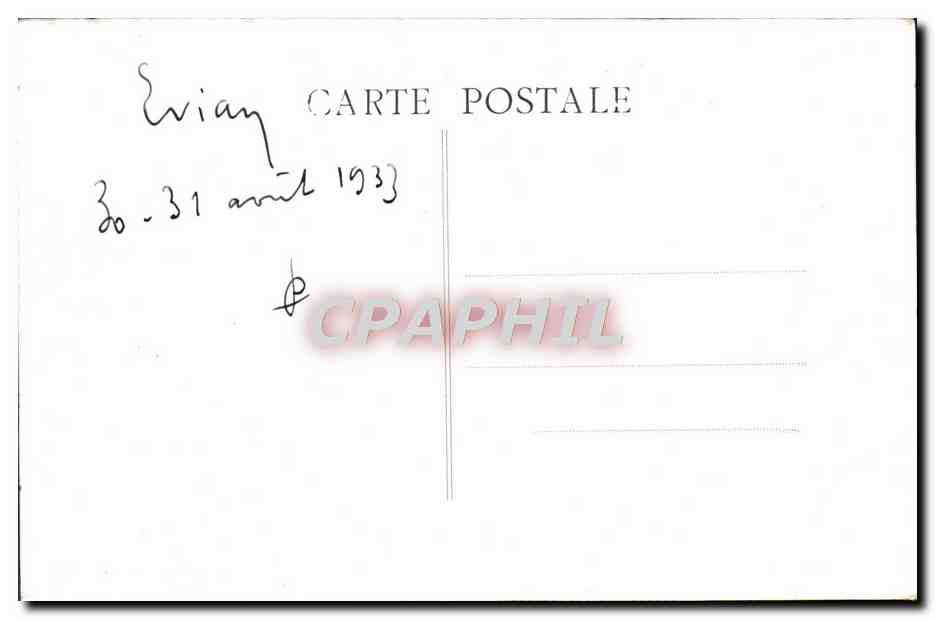 CPA Evian les Bains Le Phare et depart du Bateau — Verso