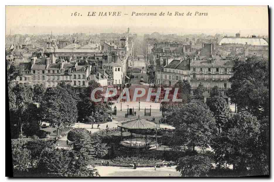 CPA Le Havre Panorama de la Rue de Paris Kiosque
