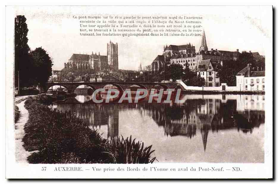 Auxerre — Vue prise des Bords de l'Yonne en aval du Pont-Neuf — ND.